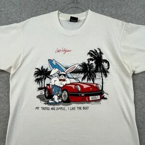 Vintage 90s Kool Bunny Las Vegas Sports Car Muscle Single Stitch‎ Funny T-Shirt